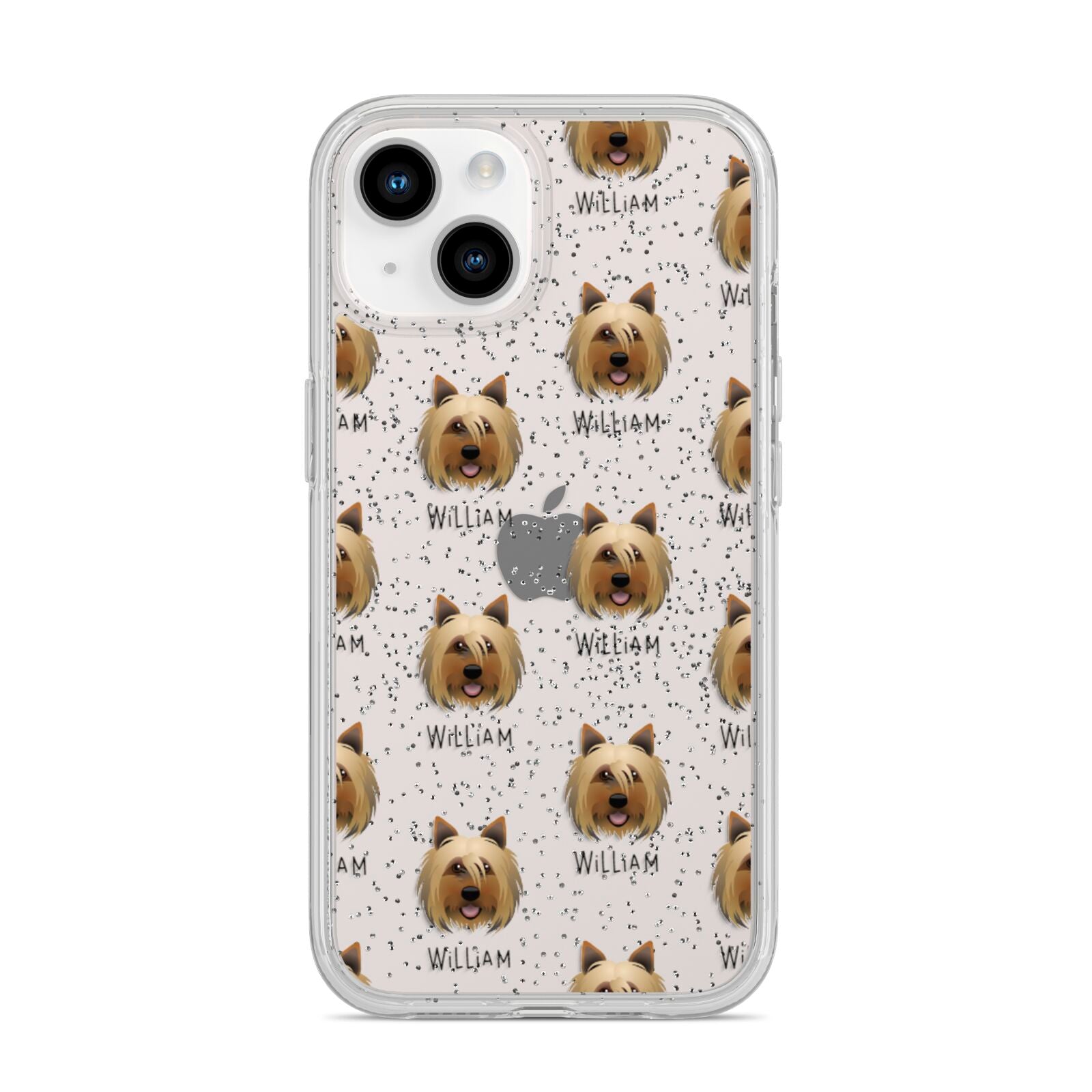 Yorkshire Terrier Icon with Name iPhone 14 Glitter Tough Case Starlight