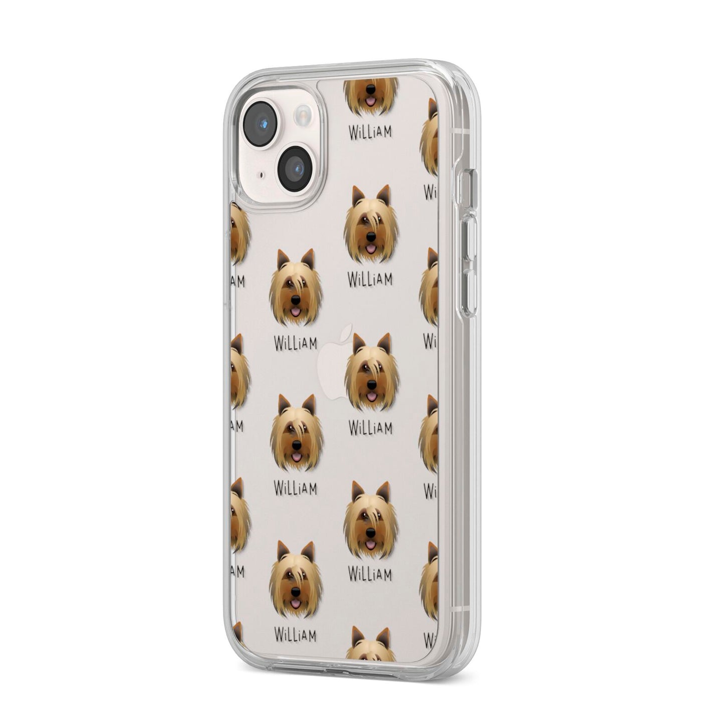 Yorkshire Terrier Icon with Name iPhone 14 Plus Clear Tough Case Starlight Angled Image