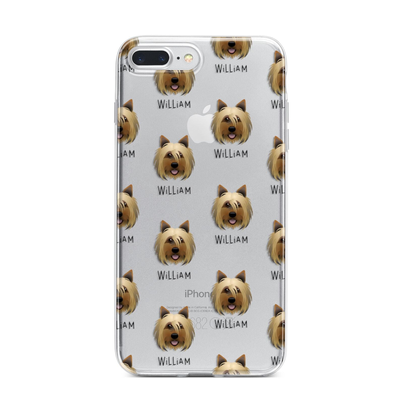 Yorkshire Terrier Icon with Name iPhone 7 Plus Bumper Case on Silver iPhone