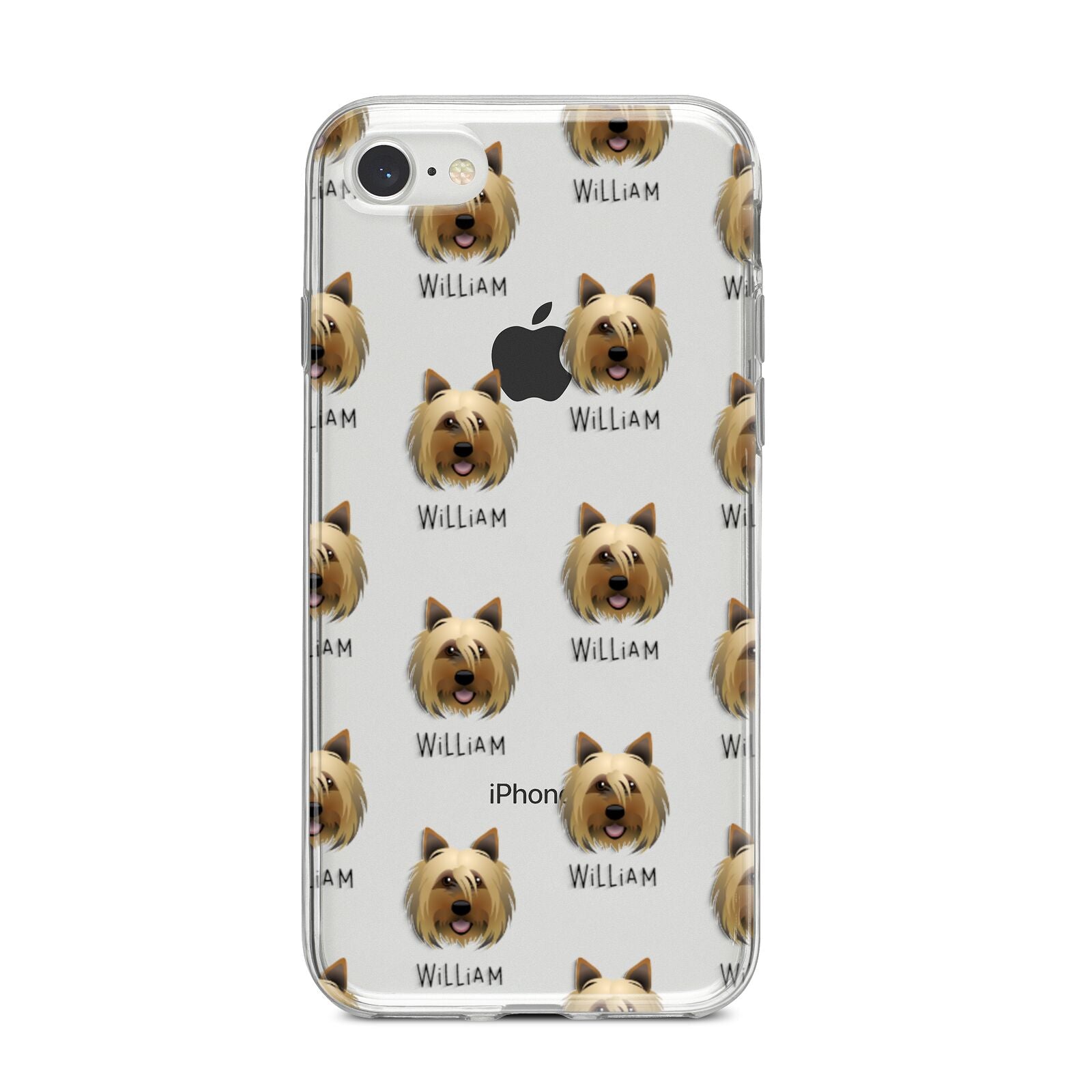 Yorkshire Terrier Icon with Name iPhone 8 Bumper Case on Silver iPhone