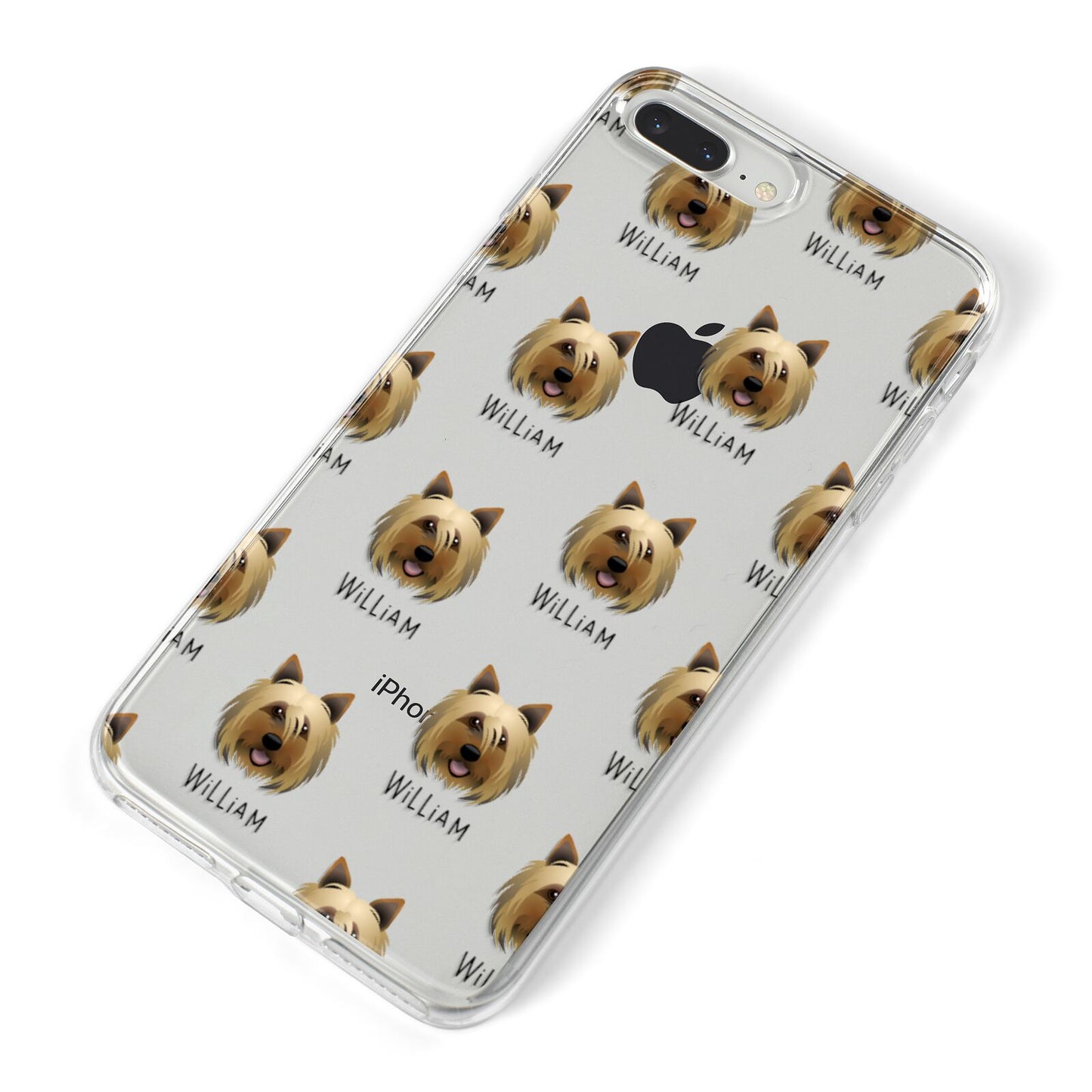 Yorkshire Terrier Icon with Name iPhone 8 Plus Bumper Case on Silver iPhone Alternative Image