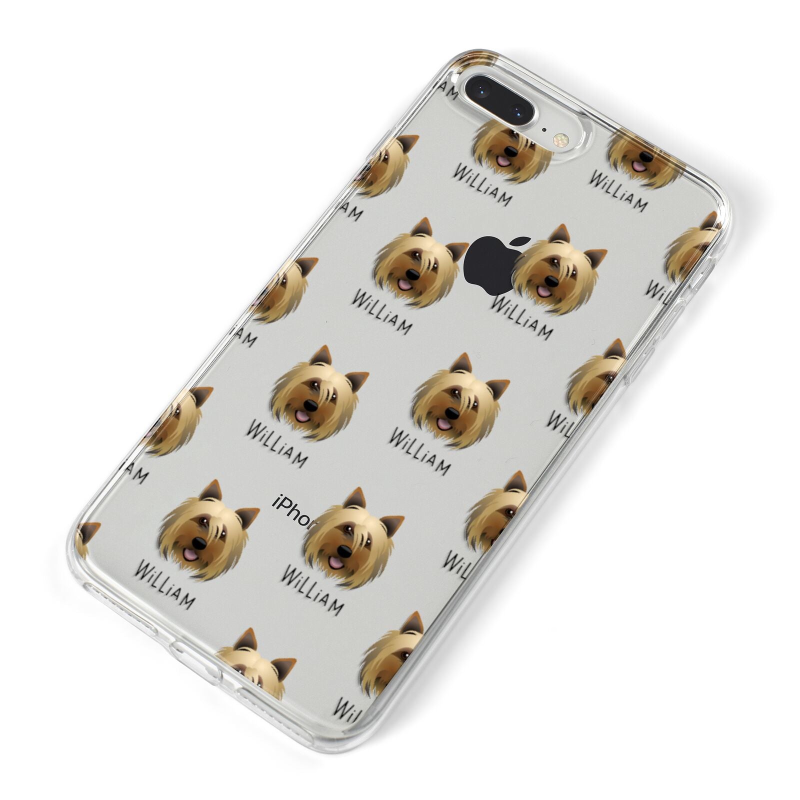 Yorkshire Terrier Icon with Name iPhone 8 Plus Bumper Case on Silver iPhone Alternative Image