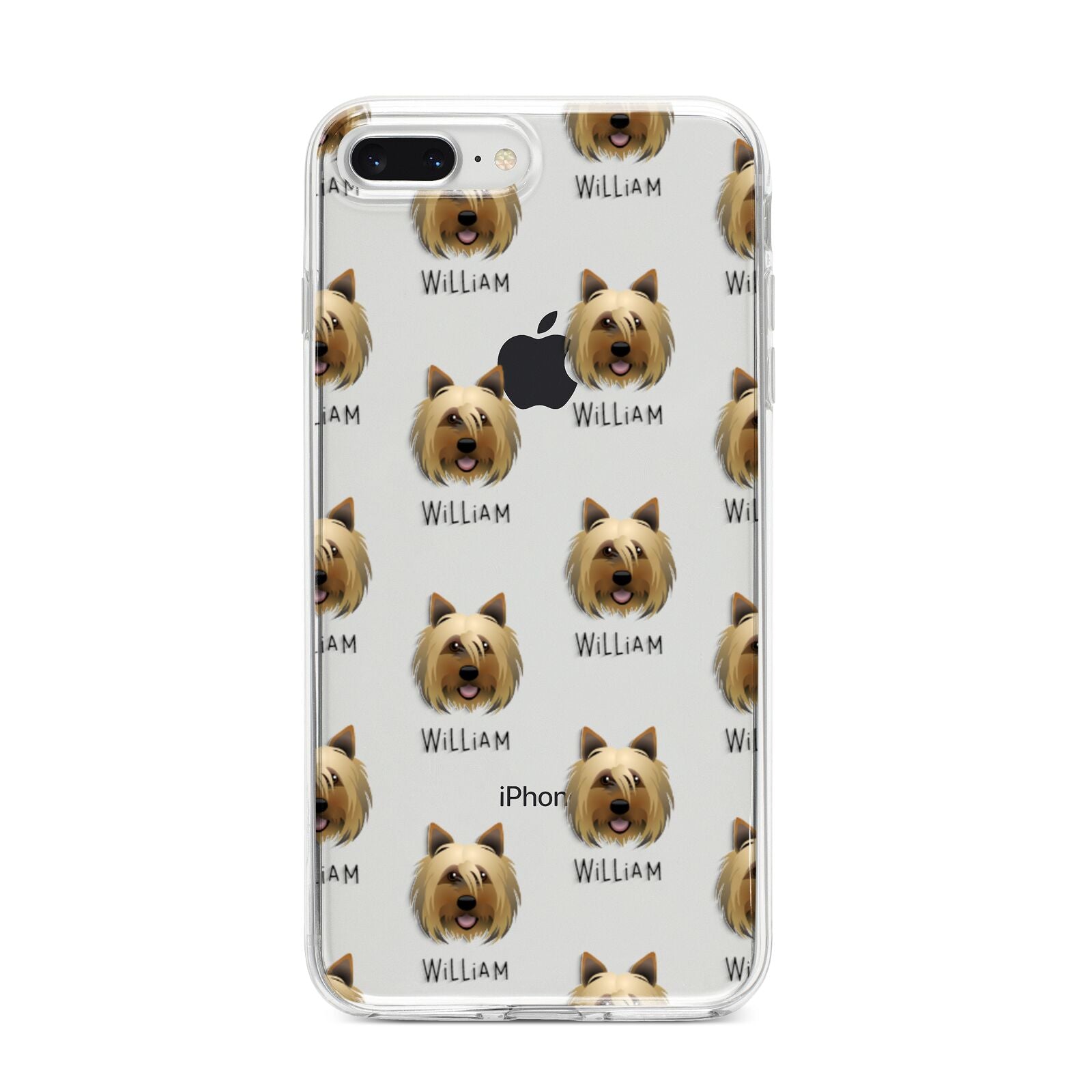 Yorkshire Terrier Icon with Name iPhone 8 Plus Bumper Case on Silver iPhone
