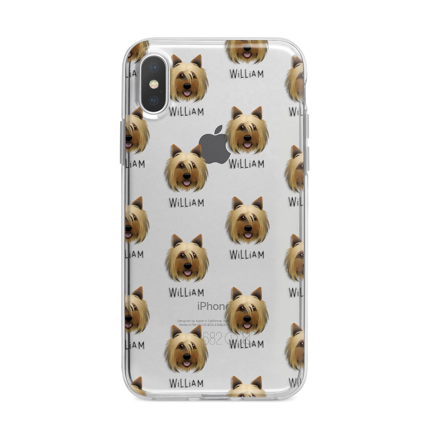 Yorkshire Terrier Icon with Name iPhone X Bumper Case on Silver iPhone Alternative Image 1