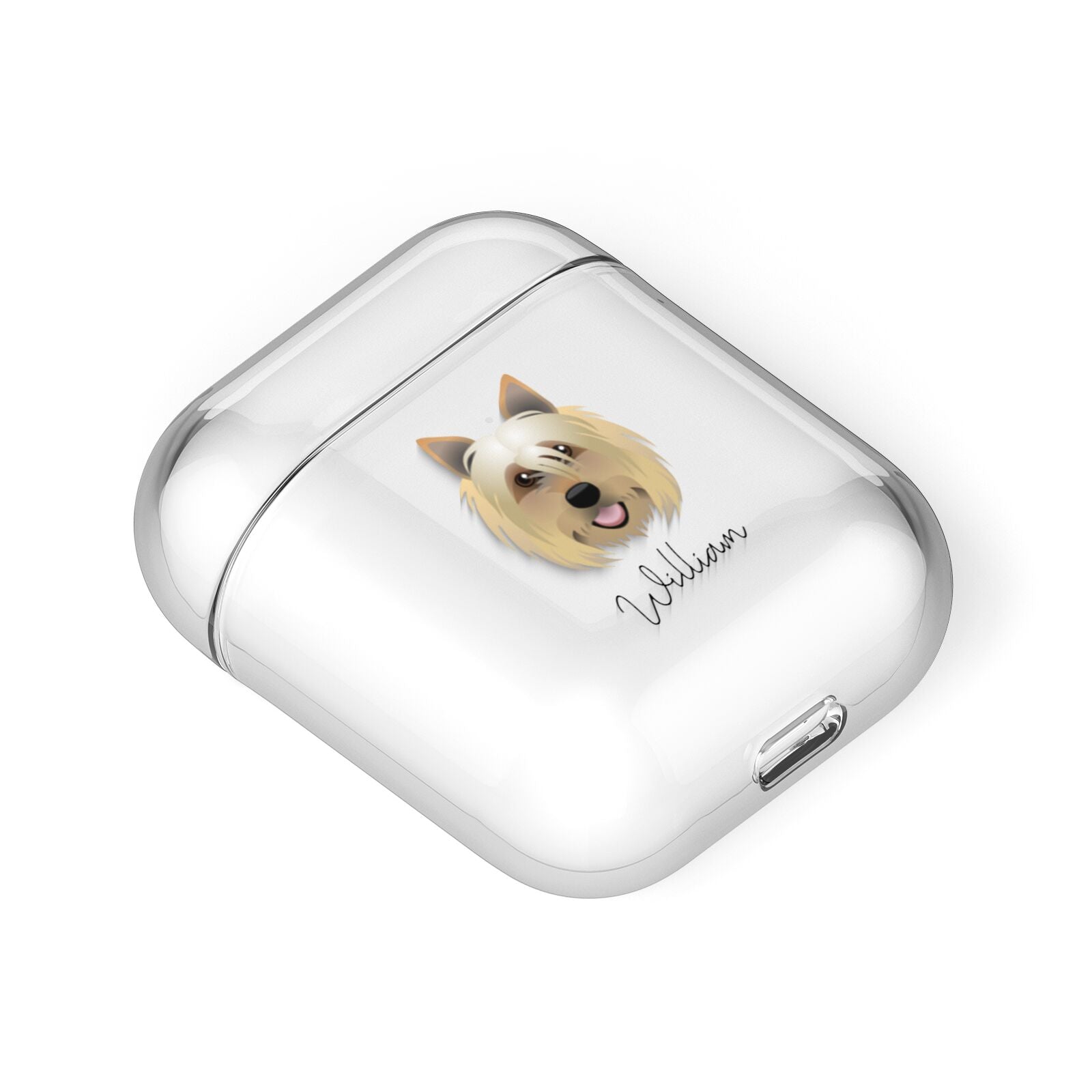 Yorkshire Terrier Personalised AirPods Case Laid Flat