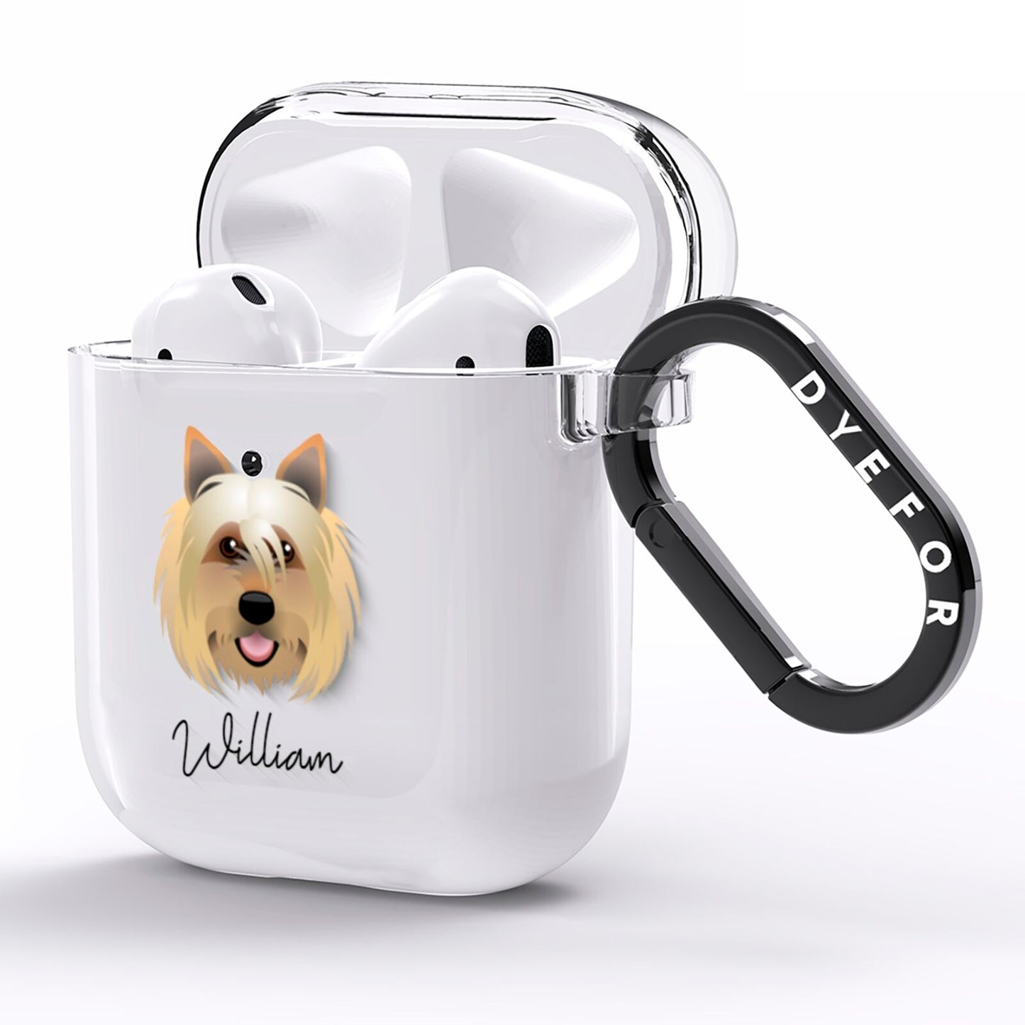 Yorkshire Terrier Personalised AirPods Clear Case Side Image