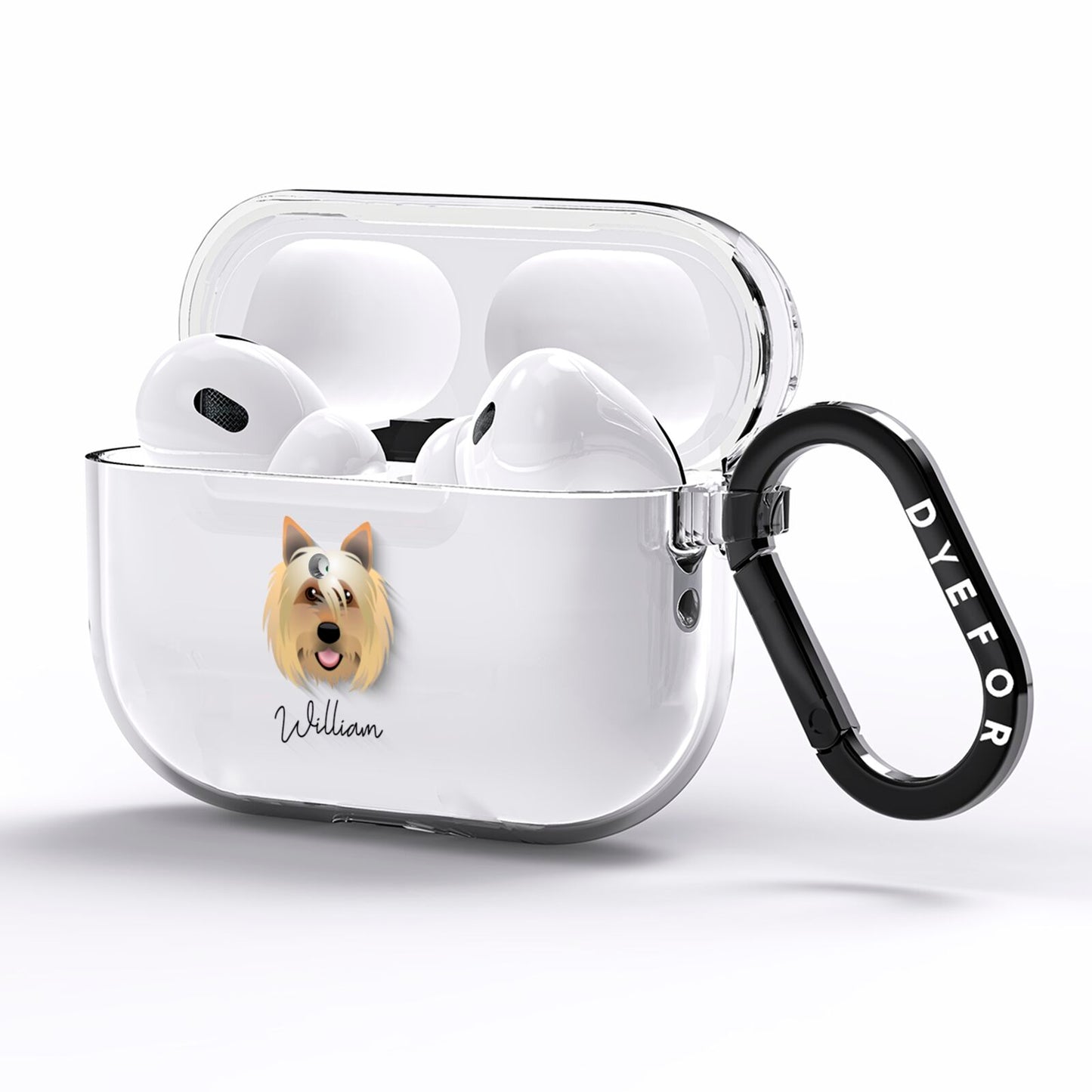 Yorkshire Terrier Personalised AirPods Pro Clear Case Side Image