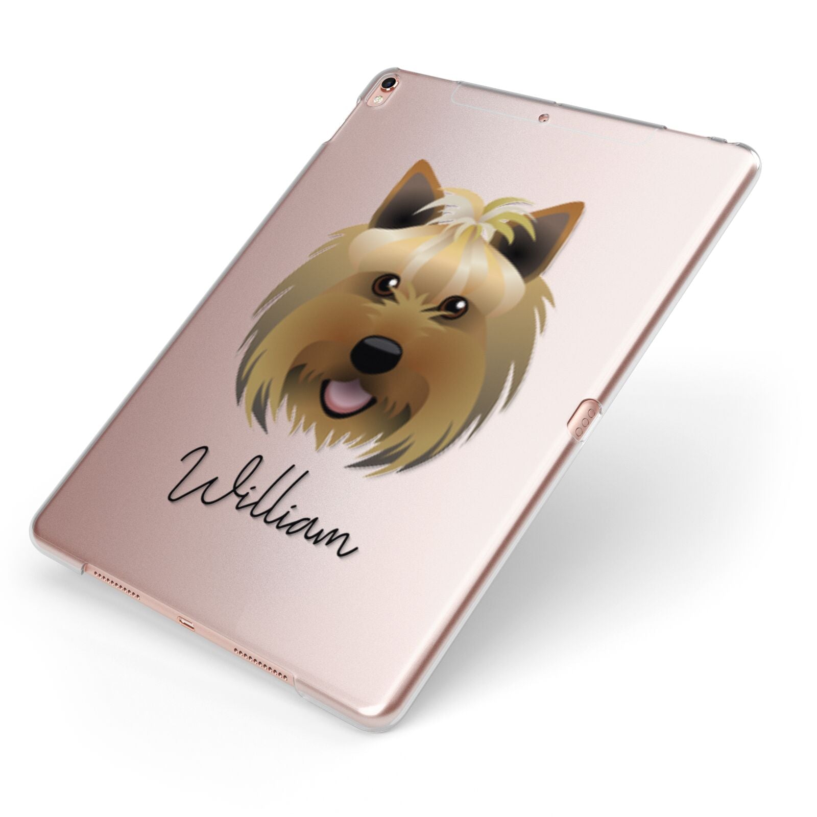 Yorkshire Terrier Personalised Apple iPad Case on Rose Gold iPad Side View
