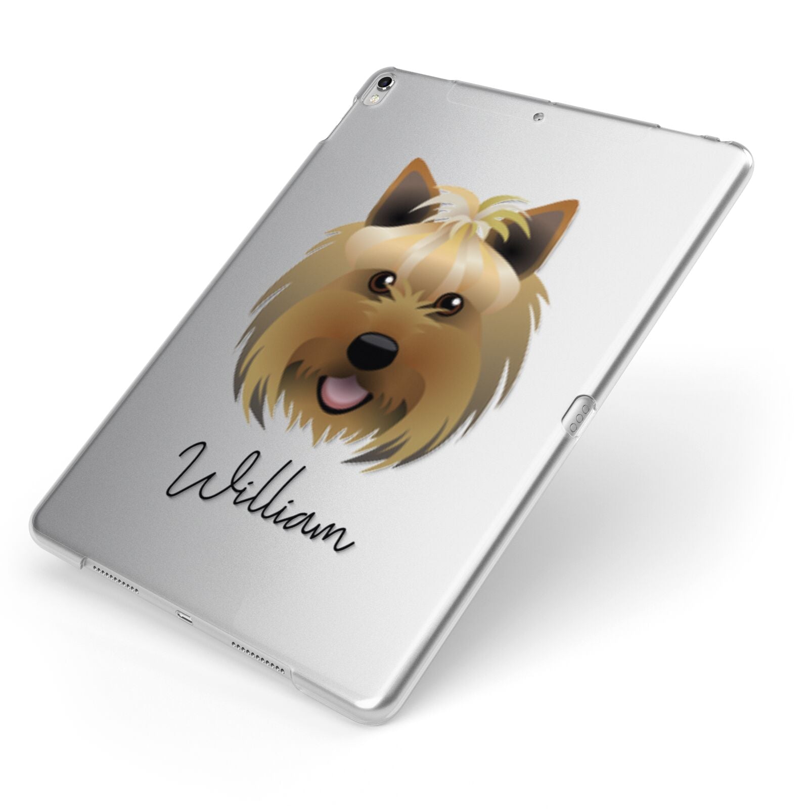 Yorkshire Terrier Personalised Apple iPad Case on Silver iPad Side View