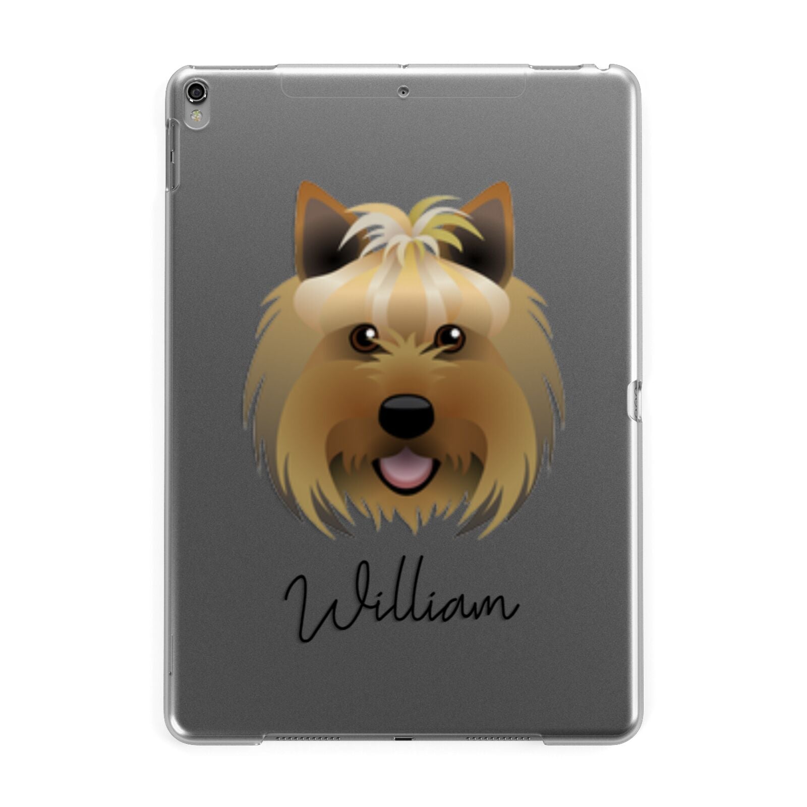 Yorkshire Terrier Personalised Apple iPad Grey Case