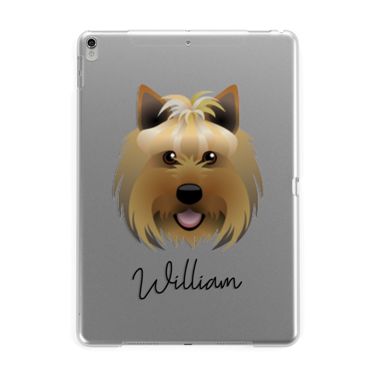 Yorkshire Terrier Personalised Apple iPad Silver Case