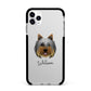 Yorkshire Terrier Personalised Apple iPhone 11 Pro Max in Silver with Black Impact Case