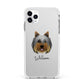 Yorkshire Terrier Personalised Apple iPhone 11 Pro Max in Silver with White Impact Case