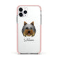 Yorkshire Terrier Personalised Apple iPhone 11 Pro in Silver with Pink Impact Case