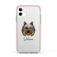 Yorkshire Terrier Personalised Apple iPhone 11 in White with Pink Impact Case