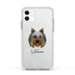 Yorkshire Terrier Personalised Apple iPhone 11 in White with White Impact Case