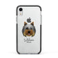 Yorkshire Terrier Personalised Apple iPhone XR Impact Case Black Edge on Silver Phone
