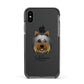 Yorkshire Terrier Personalised Apple iPhone Xs Impact Case Black Edge on Black Phone