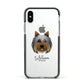 Yorkshire Terrier Personalised Apple iPhone Xs Impact Case Black Edge on Silver Phone