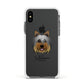 Yorkshire Terrier Personalised Apple iPhone Xs Impact Case White Edge on Black Phone