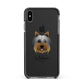 Yorkshire Terrier Personalised Apple iPhone Xs Max Impact Case Black Edge on Black Phone