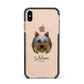 Yorkshire Terrier Personalised Apple iPhone Xs Max Impact Case Black Edge on Gold Phone