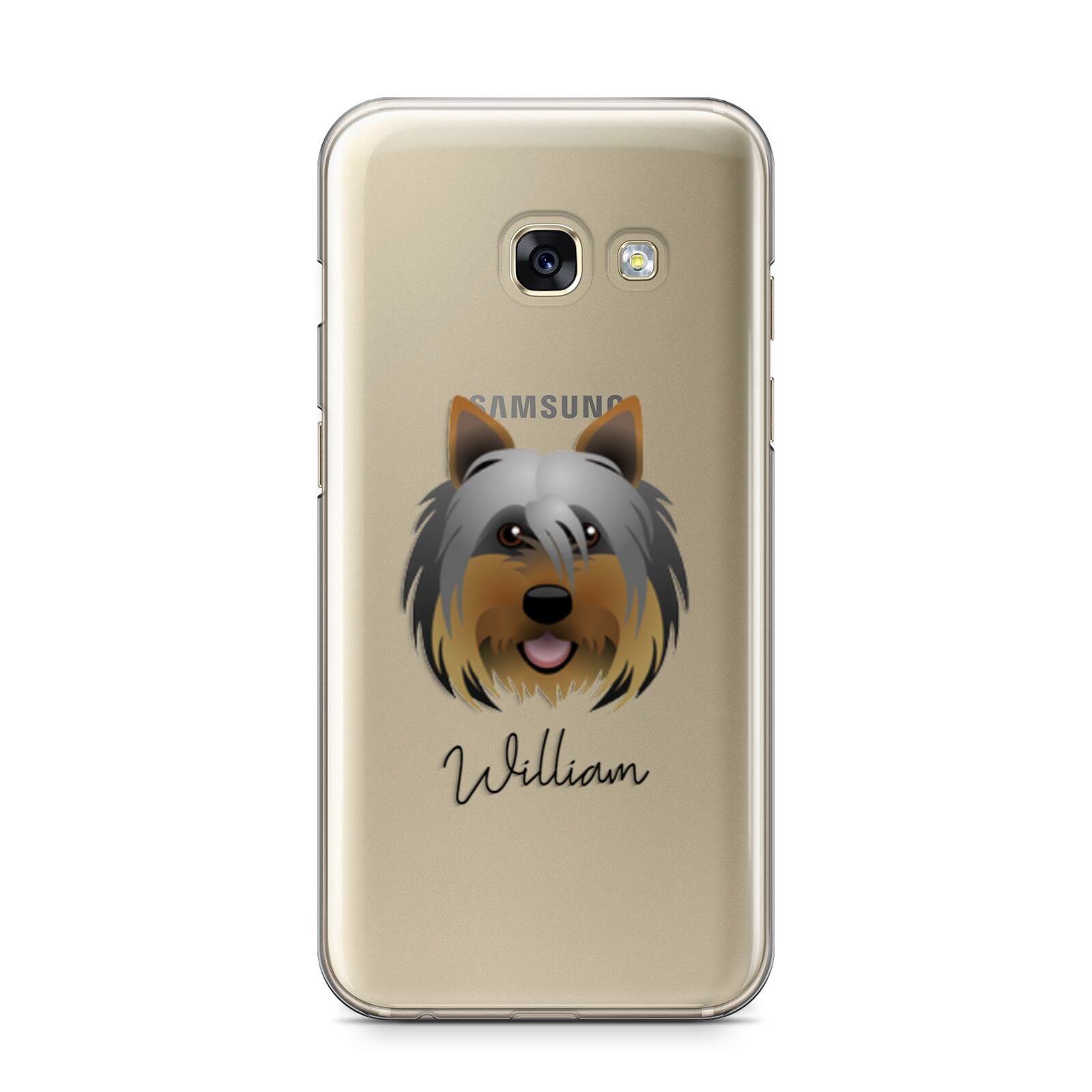 Yorkshire Terrier Personalised Samsung Galaxy A3 2017 Case on gold phone