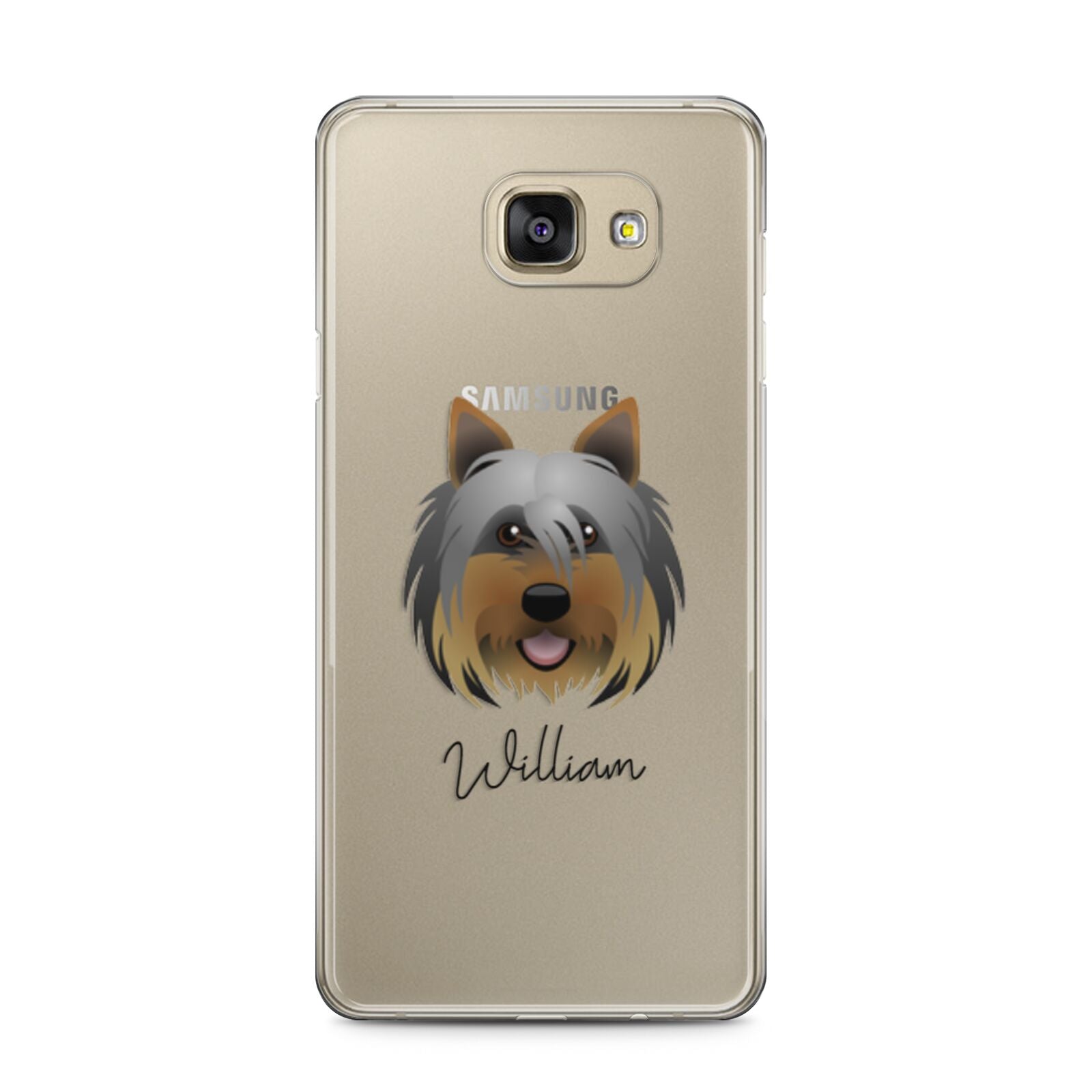 Yorkshire Terrier Personalised Samsung Galaxy A5 2016 Case on gold phone