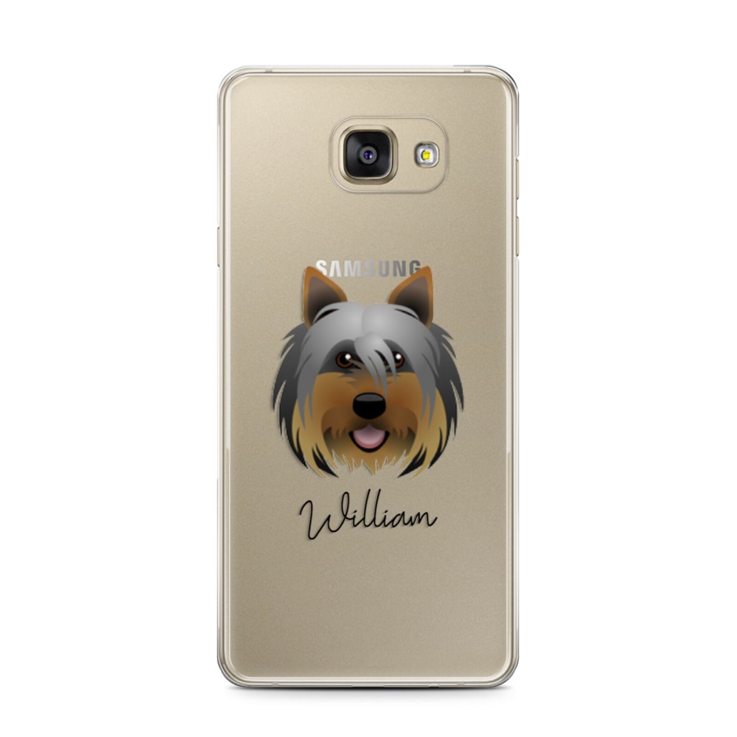 Yorkshire Terrier Personalised Samsung Galaxy A7 2016 Case on gold phone