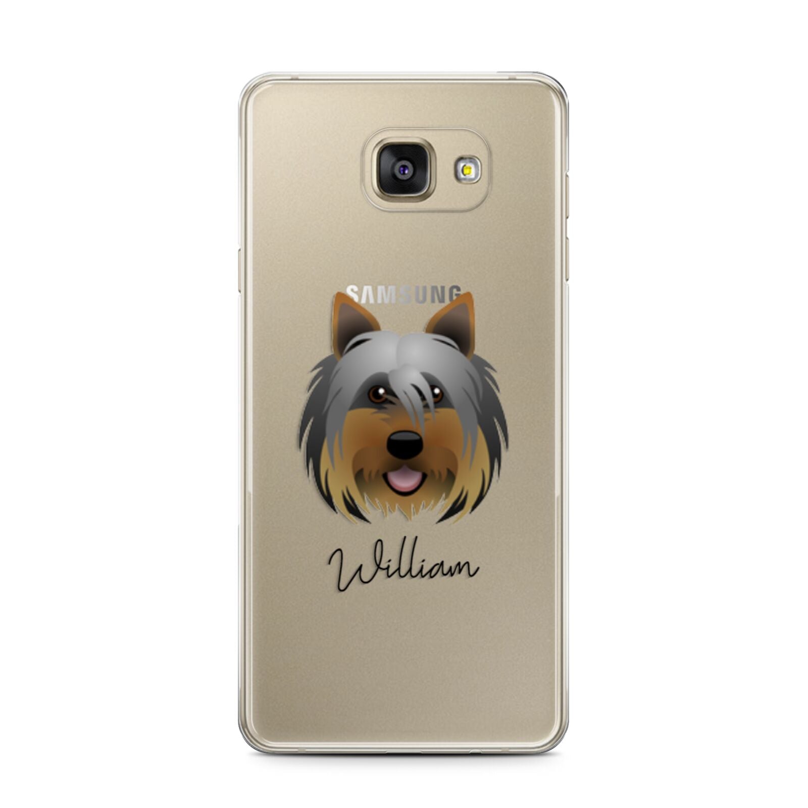 Yorkshire Terrier Personalised Samsung Galaxy A7 2016 Case on gold phone