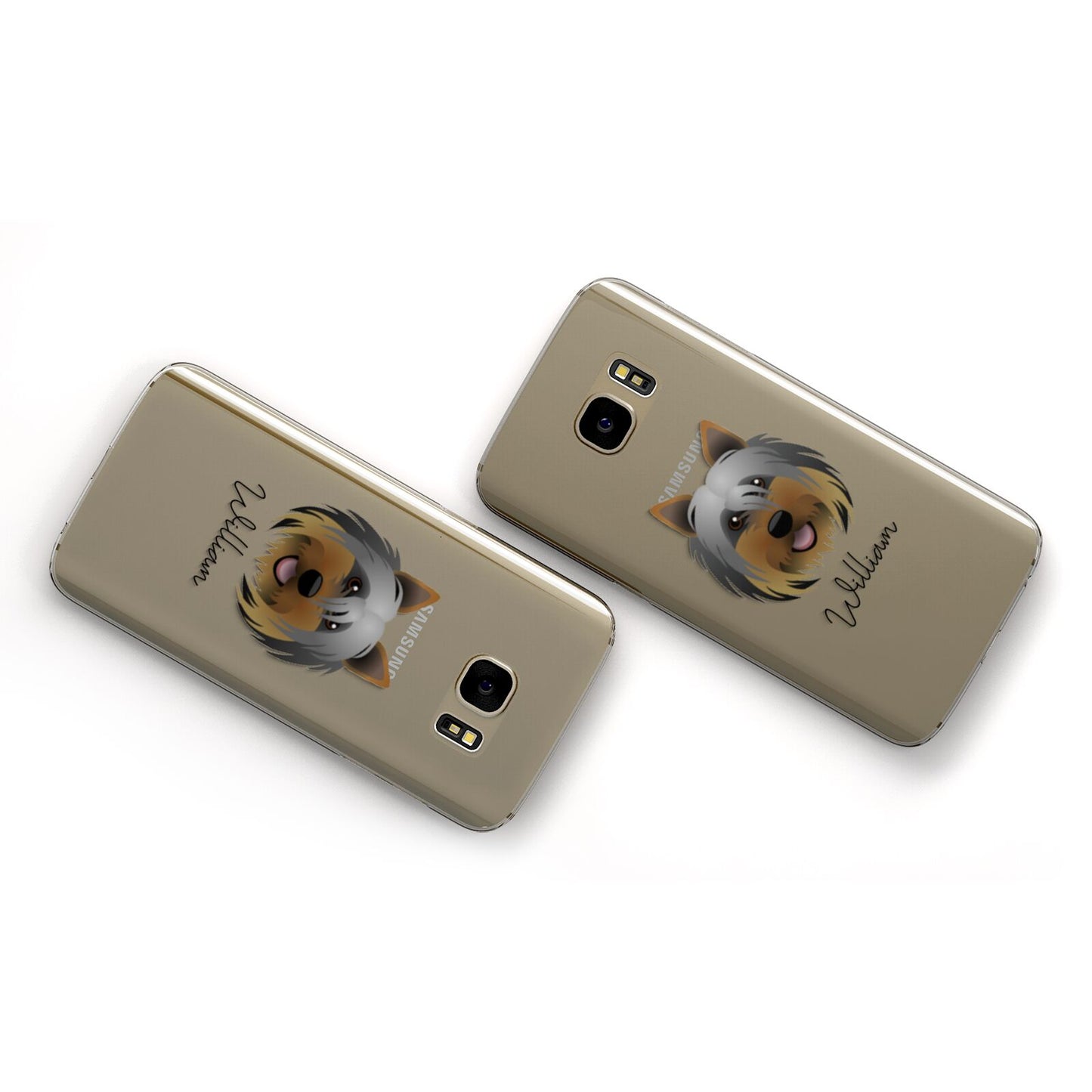 Yorkshire Terrier Personalised Samsung Galaxy Case Flat Overview