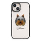 Yorkshire Terrier Personalised iPhone 13 Black Impact Case on Silver phone