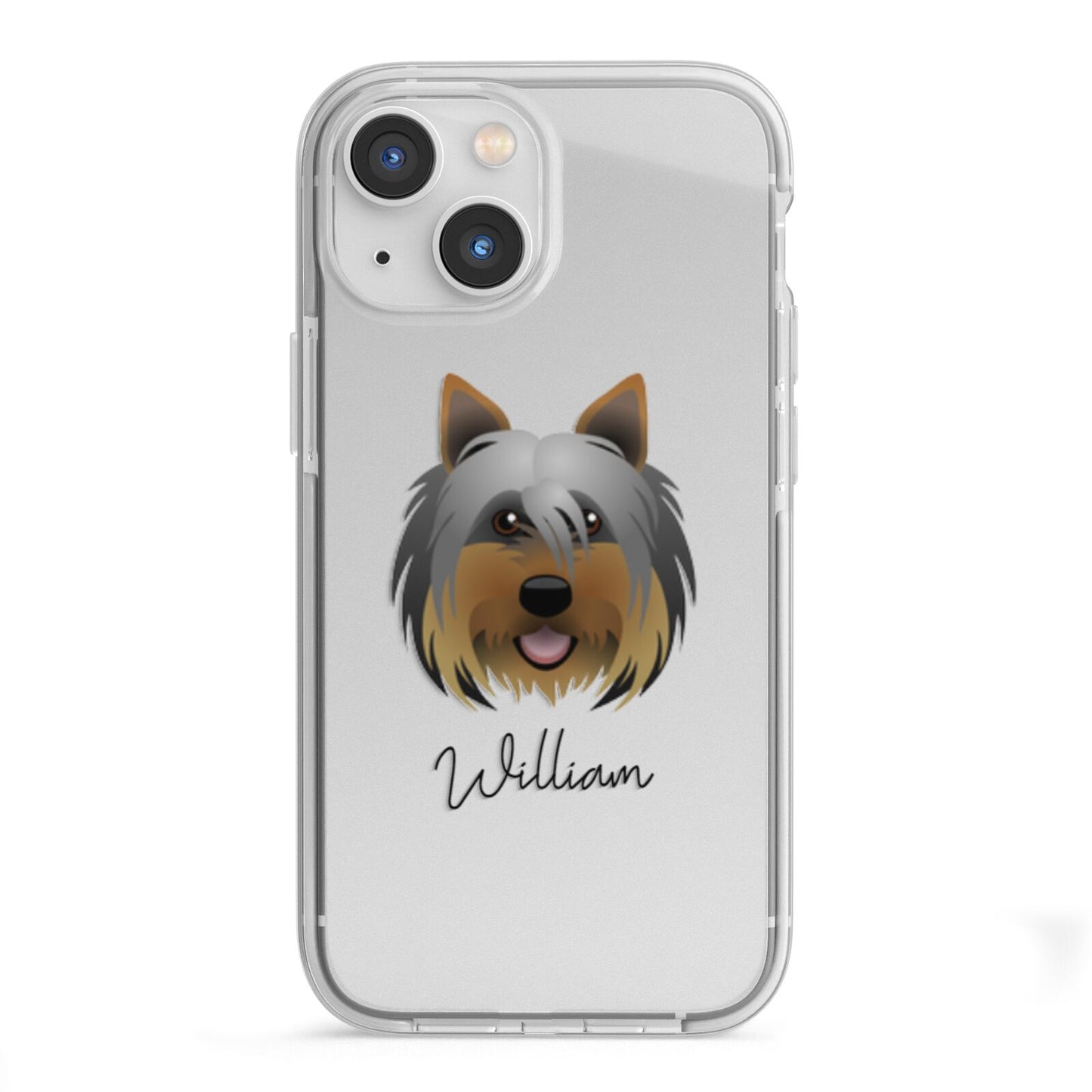 Yorkshire Terrier Personalised iPhone 13 Mini TPU Impact Case with White Edges