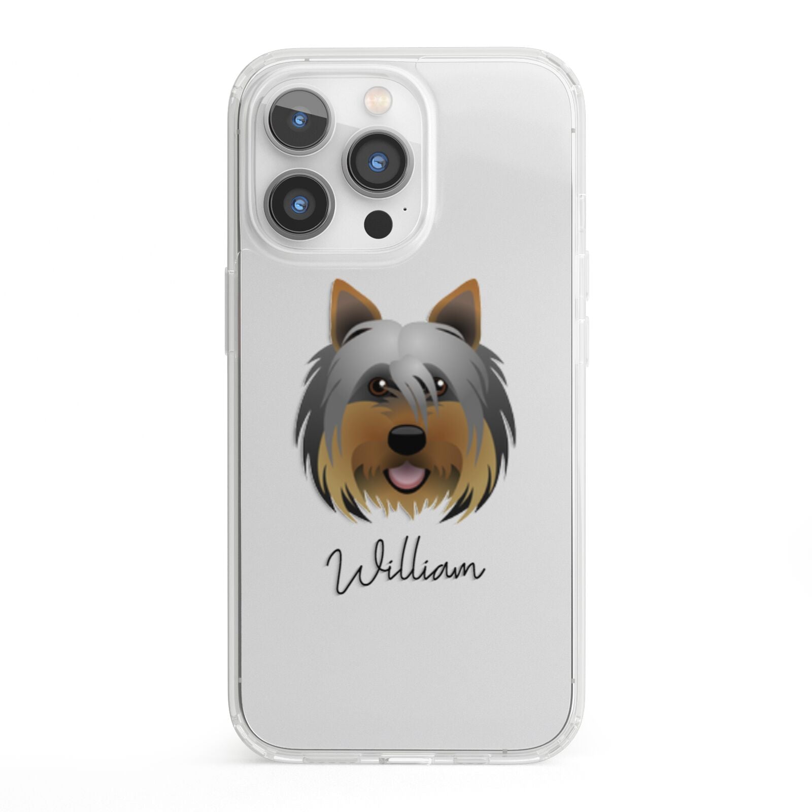 Yorkshire Terrier Personalised iPhone 13 Pro Clear Bumper Case