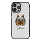 Yorkshire Terrier Personalised iPhone 13 Pro Max Black Impact Case on Silver phone