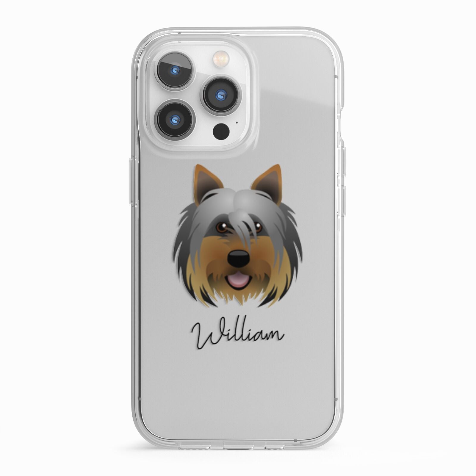 Yorkshire Terrier Personalised iPhone 13 Pro TPU Impact Case with White Edges
