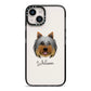 Yorkshire Terrier Personalised iPhone 14 Black Impact Case on Silver phone