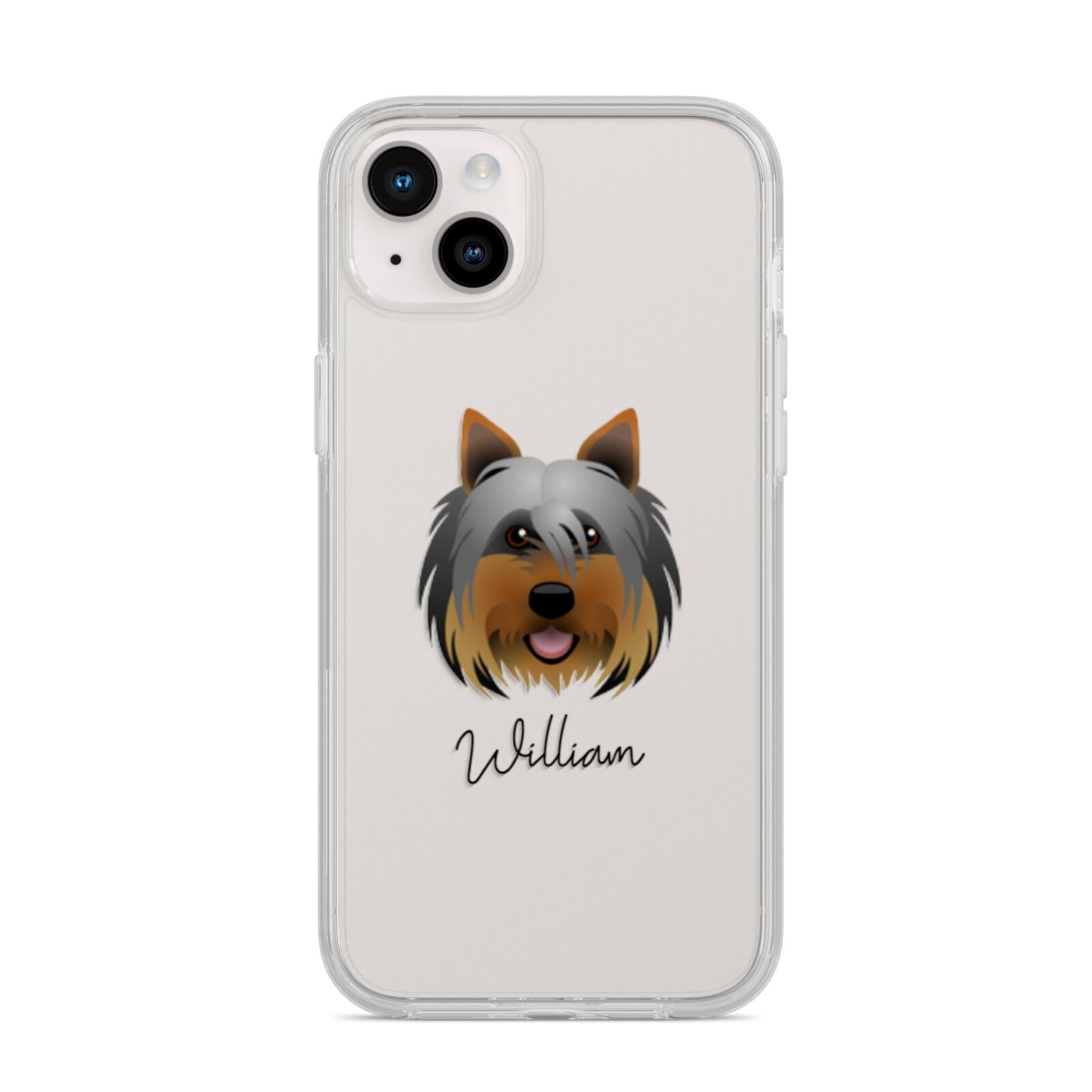 Yorkshire Terrier Personalised iPhone 14 Plus Clear Tough Case Starlight