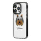 Yorkshire Terrier Personalised iPhone 14 Pro Black Impact Case Side Angle on Silver phone