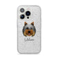 Yorkshire Terrier Personalised iPhone 14 Pro Glitter Tough Case Silver