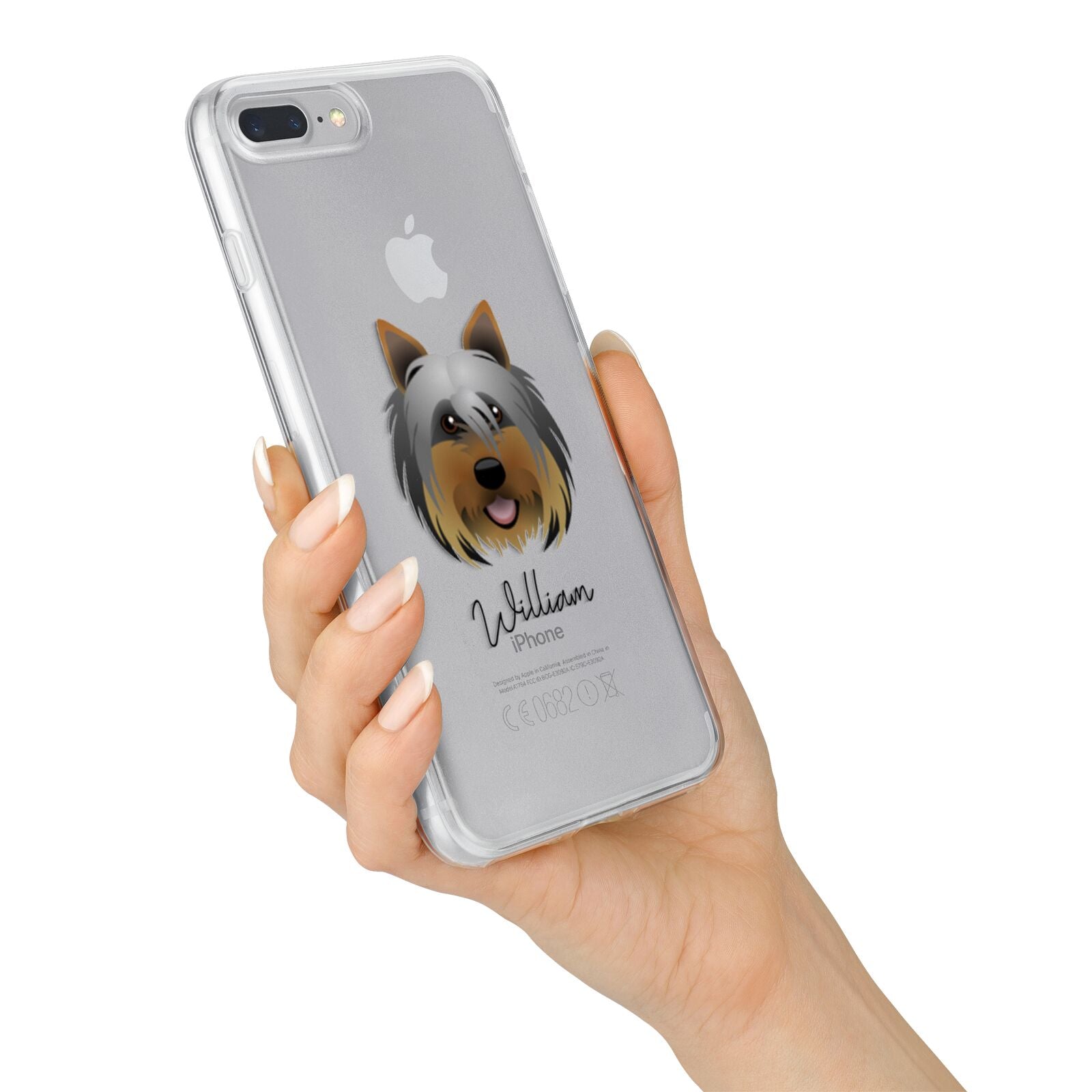 Yorkshire Terrier Personalised iPhone 7 Plus Bumper Case on Silver iPhone Alternative Image
