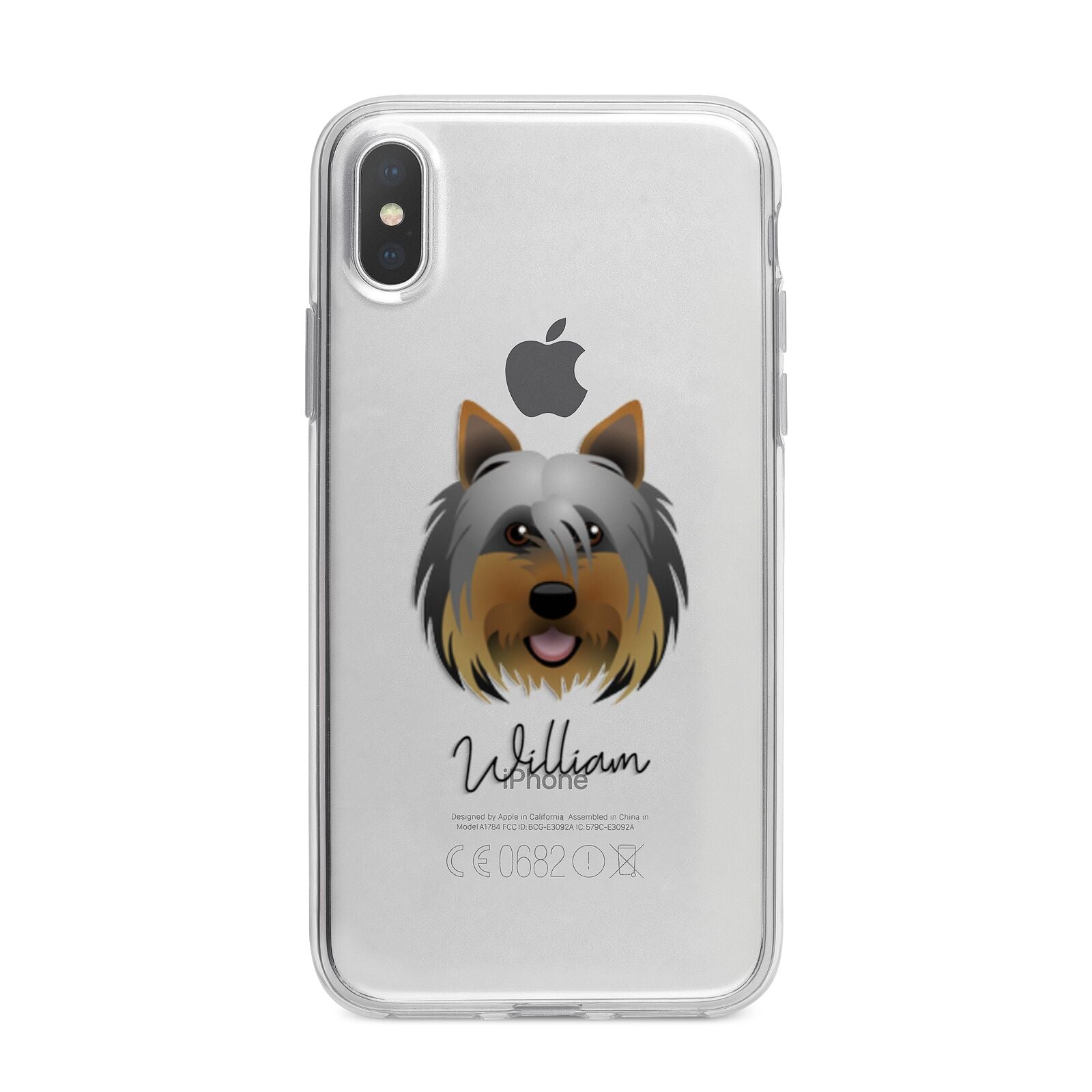 Yorkshire Terrier Personalised iPhone X Bumper Case on Silver iPhone Alternative Image 1