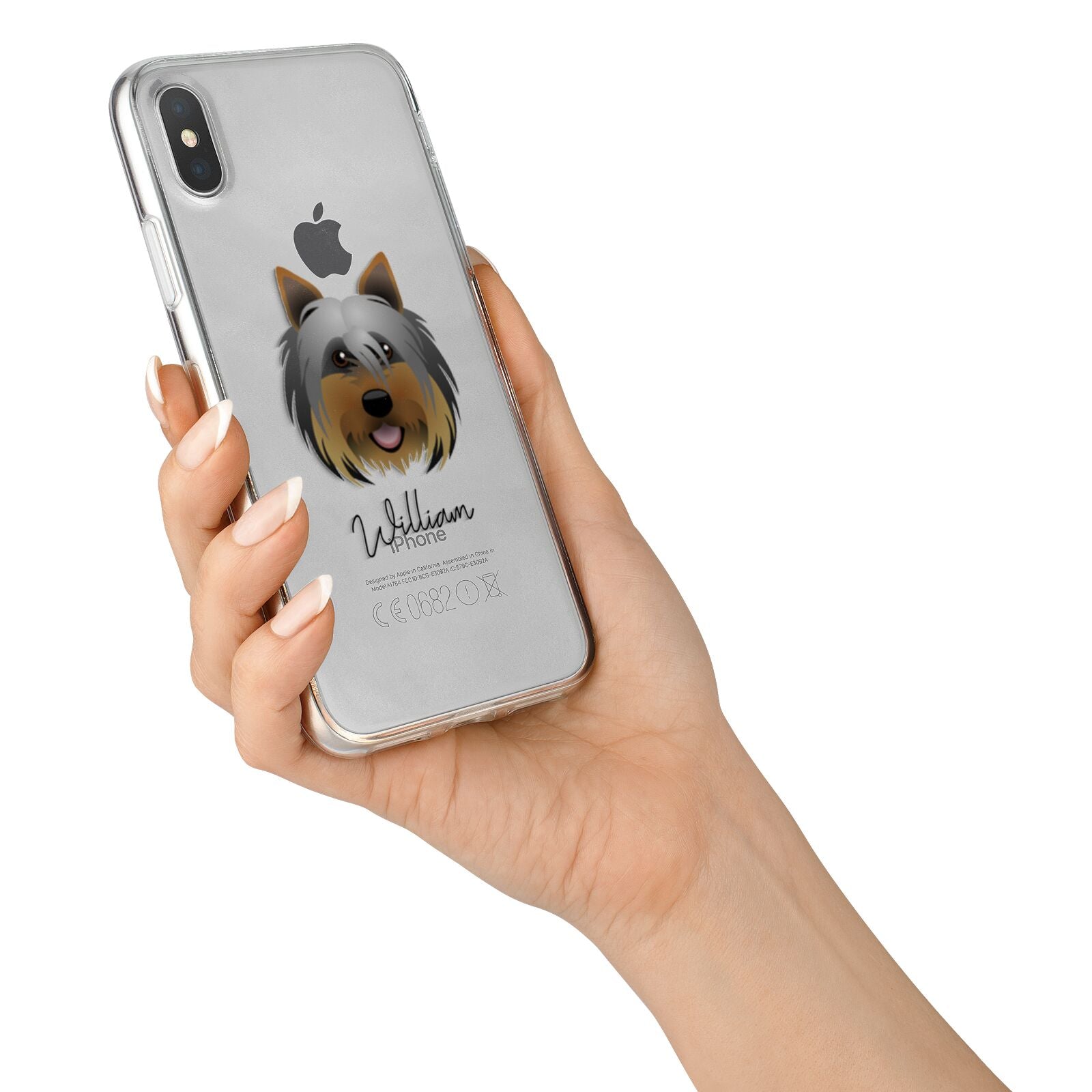 Yorkshire Terrier Personalised iPhone X Bumper Case on Silver iPhone Alternative Image 2