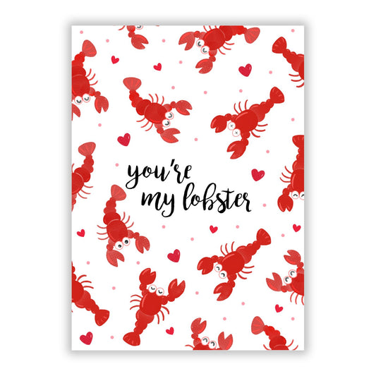 You re My Lobster A5 Flat Greetings Card