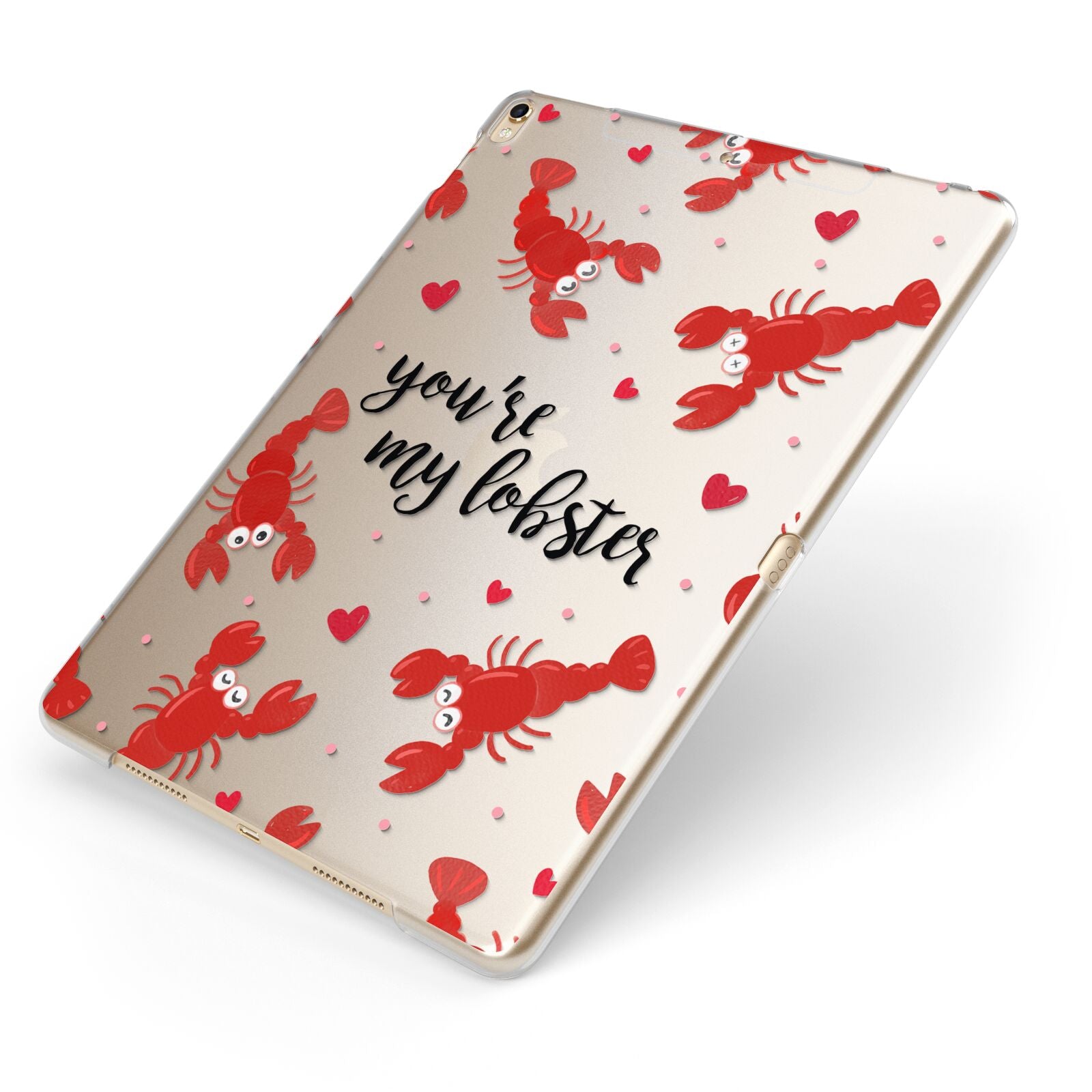 Youre My Lobster Apple iPad Case on Gold iPad Side View