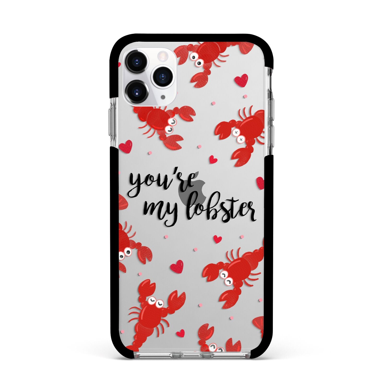 Youre My Lobster Apple iPhone 11 Pro Max in Silver with Black Impact Case