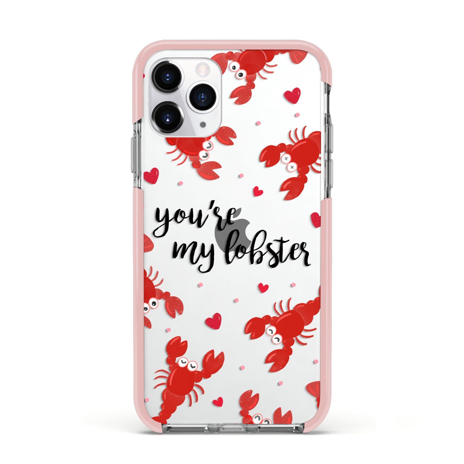 Youre My Lobster Apple iPhone 11 Pro in Silver with Pink Impact Case