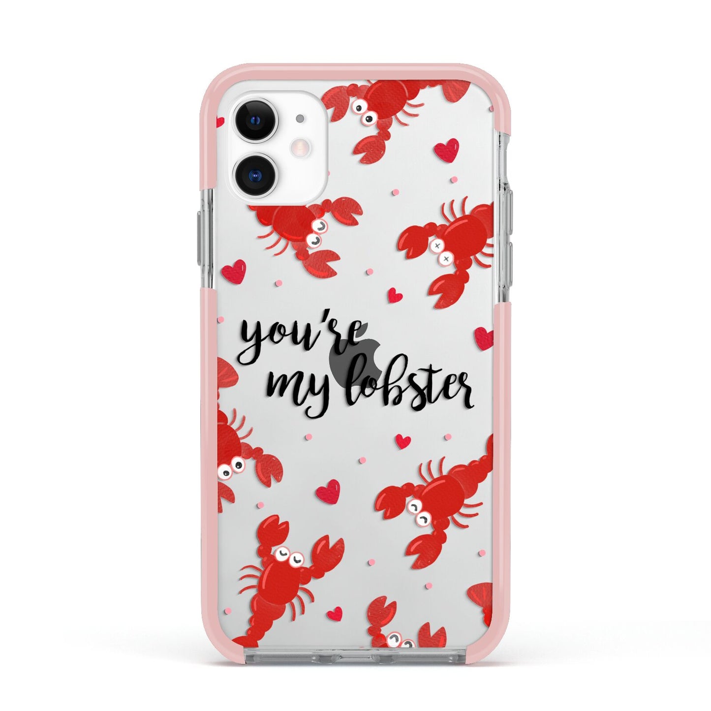 Youre My Lobster Apple iPhone 11 in White with Pink Impact Case