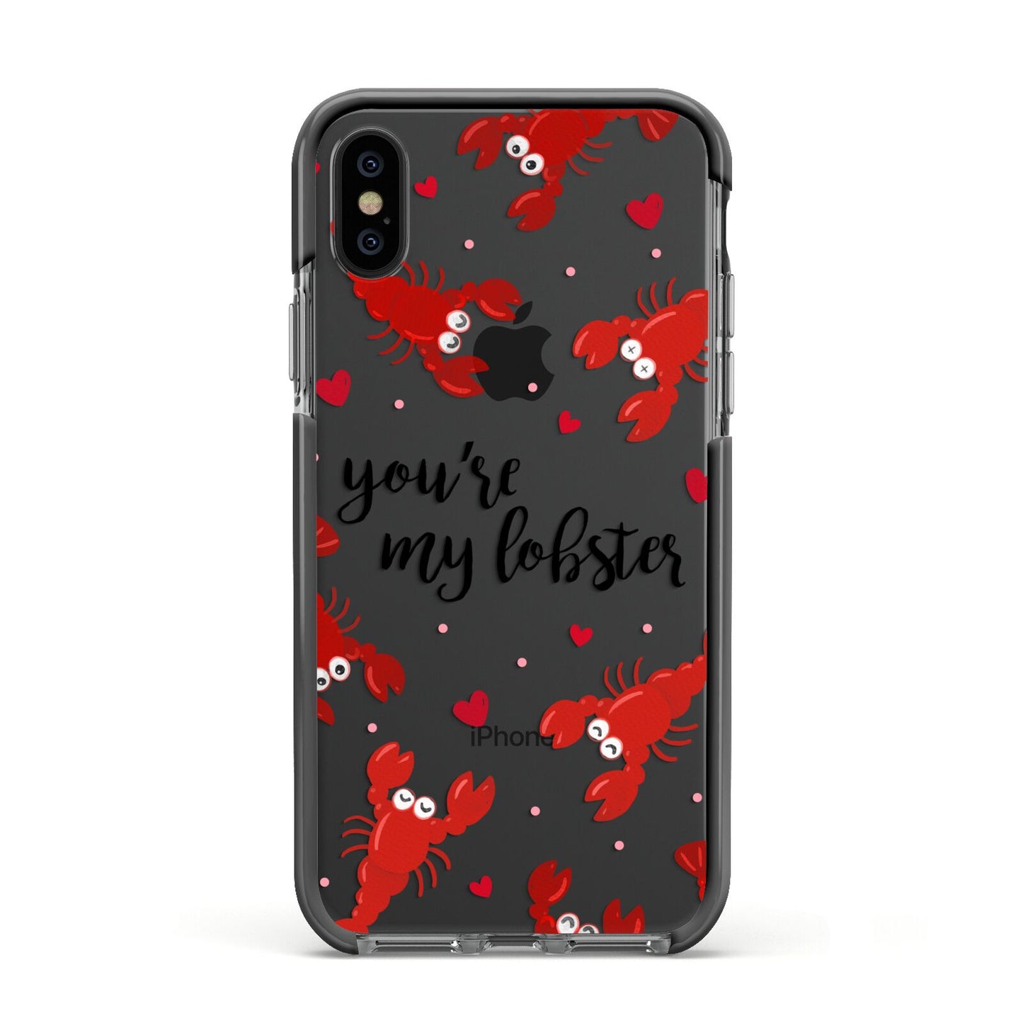 Youre My Lobster Apple iPhone Xs Impact Case Black Edge on Black Phone