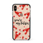 Youre My Lobster Apple iPhone Xs Max Impact Case Black Edge on Gold Phone